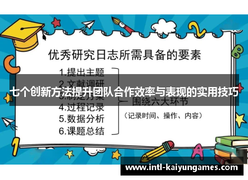 七个创新方法提升团队合作效率与表现的实用技巧